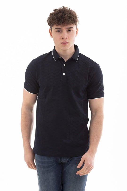 Emporio Armani Emporıo Armani Erkek %100 Pamuk Jersey Kumaş Marka Logolu Lacivert Polo Yaka T-Shirt 8N1FP0 1JHWZ-920