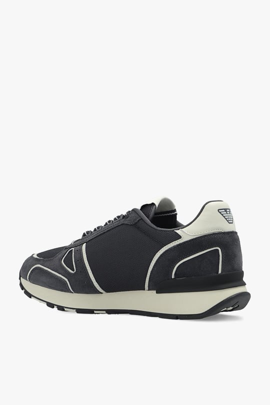 Emporio Armani Emporıo Armani Erkek %100 Polyester Dokuma Kumaş Marka Logolu Lacivert Sneaker X4X544 XM727-S147