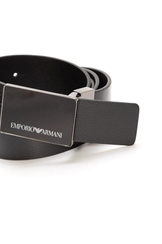 Emporio Armani Emporıo Armani Erkek %100 Deri Marka Logolu Siyah Kemer Y4S427 YTU7J-372