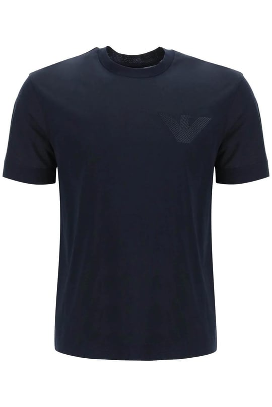 Emporio Armani Emporıo Armani Erkek %100 Pamuklu Logolu Kısa Kollu Lacivert T-Shirt 3R1TZ3 1JSAZ-0920