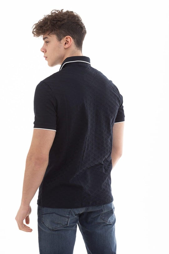 Emporio Armani Emporıo Armani Erkek %100 Pamuk Jersey Kumaş Marka Logolu Lacivert Polo Yaka T-Shirt 8N1FP0 1JHWZ-920