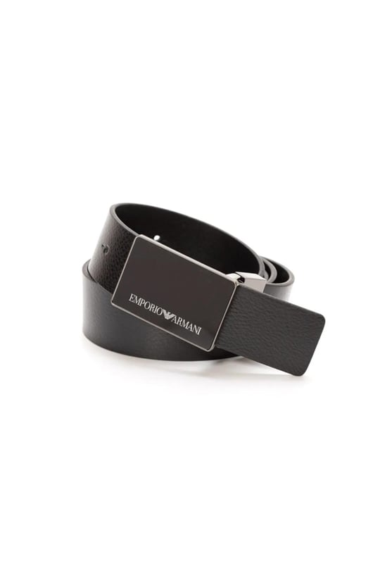 Emporio Armani Emporıo Armani Erkek %100 Deri Marka Logolu Siyah Kemer Y4S427 YTU7J-372
