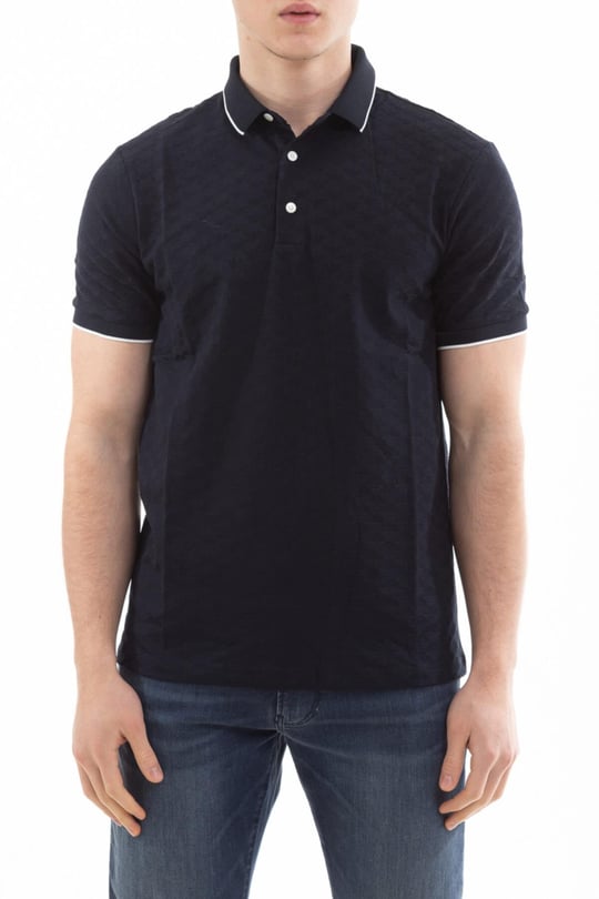 Emporio Armani Emporıo Armani Erkek %100 Pamuk Jersey Kumaş Marka Logolu Lacivert Polo Yaka T-Shirt 8N1FP0 1JHWZ-920