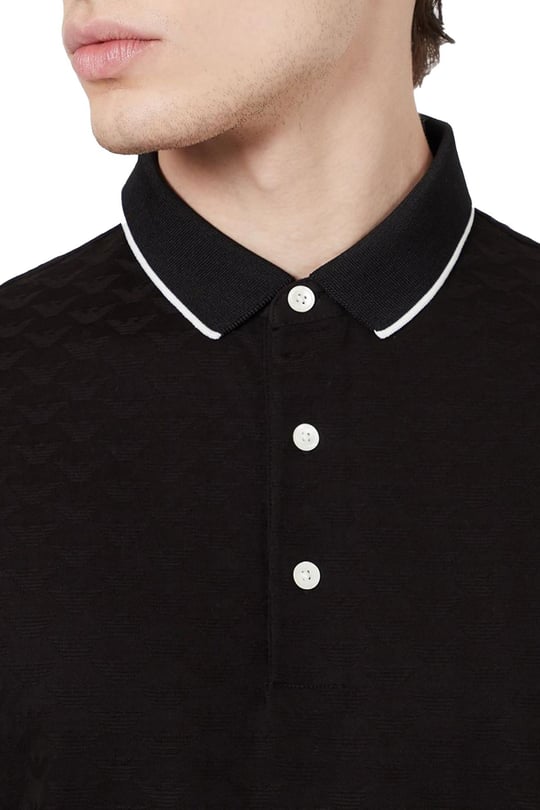 Emporio Armani Emporıo Armani Erkek %100 Pamuk Jersey Kumaş Marka Logolu Siyah1 Polo Yaka T-Shirt 8N1FP0 1JHWZ-SİYAH