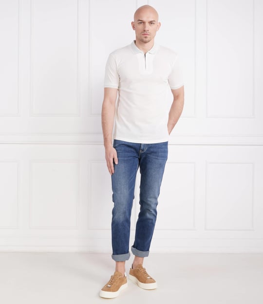 Emporio Armani Emporıo Armani Erkek %100 Pamuklu Logolu Kısa Kollu Beyaz Polo Yaka T-Shirt 3R1F75 1JTKZ-0101