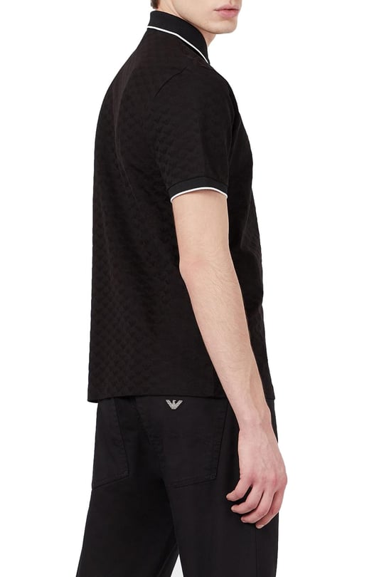 Emporio Armani Emporıo Armani Erkek %100 Pamuk Jersey Kumaş Marka Logolu Siyah1 Polo Yaka T-Shirt 8N1FP0 1JHWZ-SİYAH