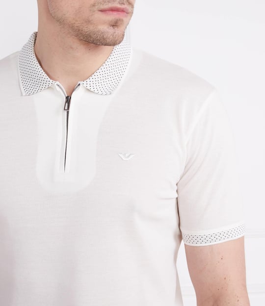 Emporio Armani Emporıo Armani Erkek %100 Pamuklu Logolu Kısa Kollu Beyaz Polo Yaka T-Shirt 3R1F75 1JTKZ-0101