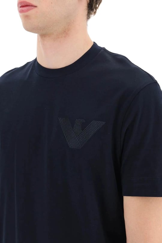 Emporio Armani Emporıo Armani Erkek %100 Pamuklu Logolu Kısa Kollu Lacivert T-Shirt 3R1TZ3 1JSAZ-0920