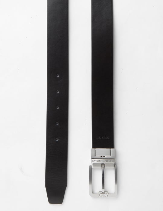 Emporio Armani Emporıo Armani Erkek %100 Deri Marka Logolu Siyah Kemer Y4S502 Y221E-81386