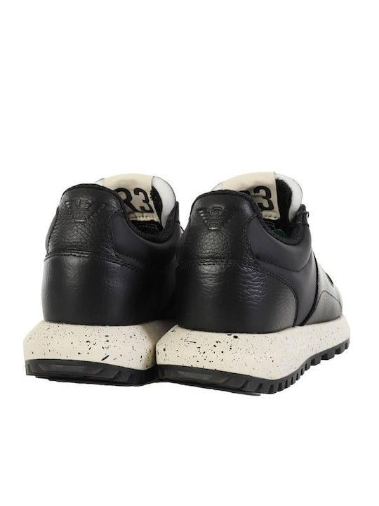 Emporio Armani Emporıo Armani Erkek %100 Deri Dokuma Kumaşlı Marka Logolu Siyah Sneaker X4X624 XN794-K001
