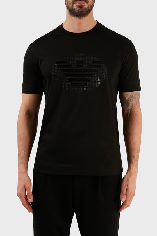 Emporio Armani Emporıo Armani Erkek %100 Pamuk Jersey Kumaş Marka Logolu Siyah T-Shirt 3R1TU1 1JSAZ-0999