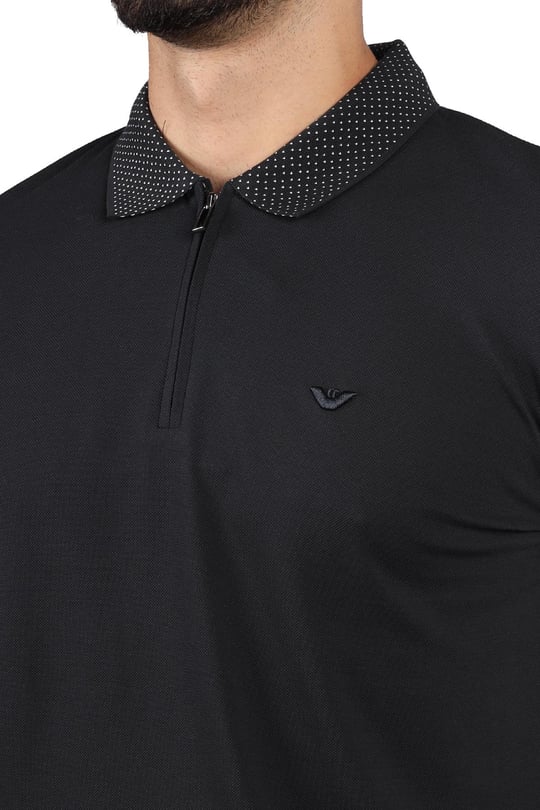 Emporio Armani Emporıo Armani Erkek %100 Pamuklu Logolu Kısa Kollu Siyah1 Polo Yaka T-Shirt 3R1F75 1JTKZ-0651