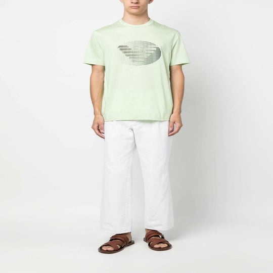 Emporio Armani Emporıo Armani Erkek %100 Pamuk Jersey Kumaş Marka Logolu Yeşil T-Shirt 3R1TU1 1JSAZ-0594
