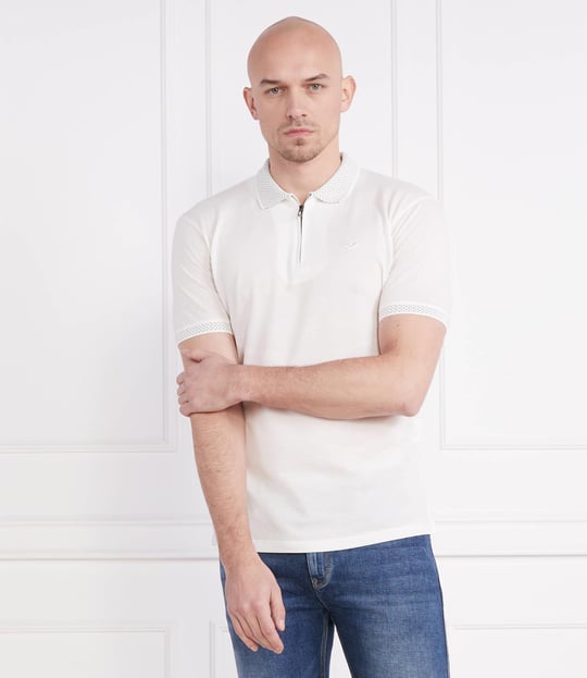 Emporio Armani Emporıo Armani Erkek %100 Pamuklu Logolu Kısa Kollu Beyaz Polo Yaka T-Shirt 3R1F75 1JTKZ-0101
