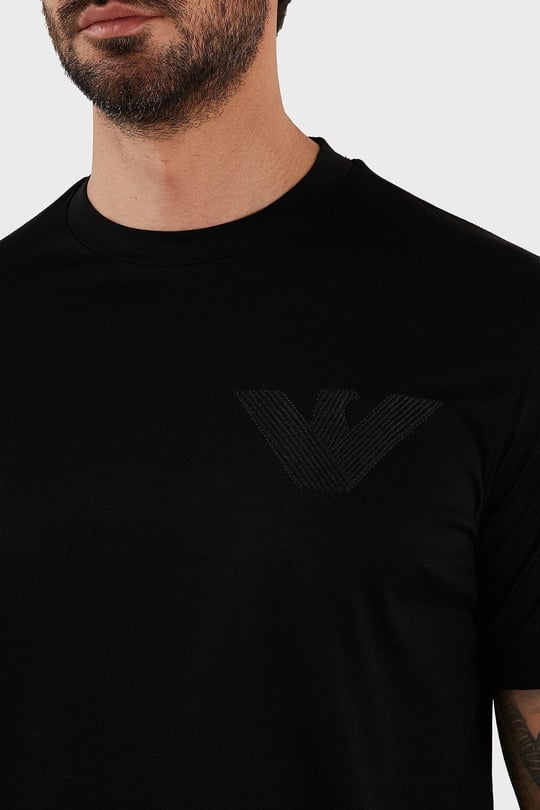 Emporio Armani Emporıo Armani Erkek %100 Pamuklu Logolu Kısa Kollu Siyah T-Shirt 3R1TZ3 1JSAZ-0999