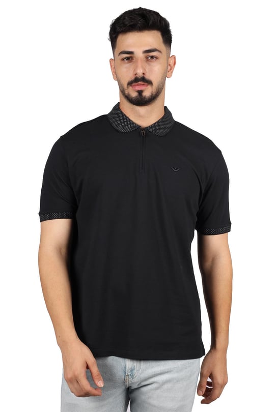 Emporio Armani Emporıo Armani Erkek %100 Pamuklu Logolu Kısa Kollu Siyah1 Polo Yaka T-Shirt 3R1F75 1JTKZ-0651