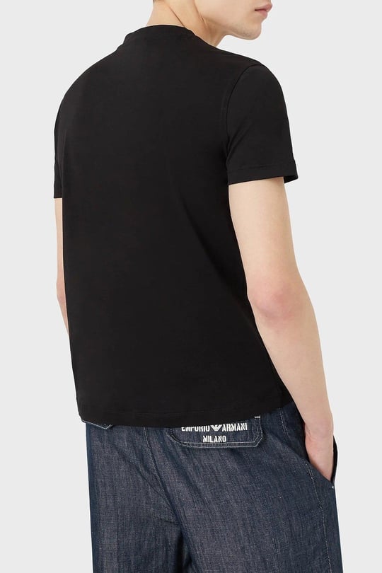 Emporio Armani Emporıo Armani Erkek %100 Pamuklu Regular Fit Kısa Kollu Siyah T-Shirt 3L1TFR 1JPZZ-0999