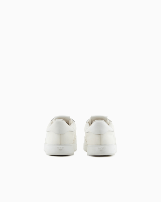 Emporio Armani Emporıo Armani Erkek Bağcıklı Bağlama Yuvarlak Burun Deri Rahat Taban Beyaz Sneaker EM003062 AF18210-U0011