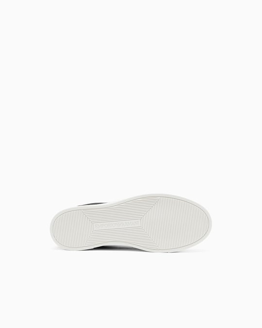 EMPORIO ARMANI Emporıo Armani Erkek Bağlamalı Orta Kalın Taban Deri Siyah Sneaker EM003843 AF20003-MC012