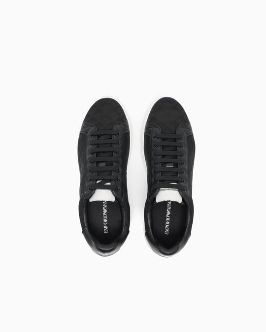 EMPORIO ARMANI Emporıo Armani Erkek Bağlamalı Orta Kalın Taban Deri Siyah Sneaker EM003843 AF20003-MC012