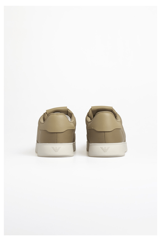 Emporio Armani Emporıo Armani Erkek Bağcıklı Bağlama Yuvarlak Burun Deri Rahat Taban Haki Sneaker EM003062 AF18210-U1072