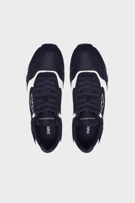 Emporio Armani Emporıo Armani Erkek Bağcıklı Marka Logolu Spor Stil Lacivert Sneaker X4X642 XN951-S161