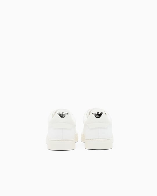 EMPORIO ARMANI Emporıo Armani Erkek Bağlamalı Orta Kalın Taban Deri Beyaz Sneaker EM003843 AF20003-M0107