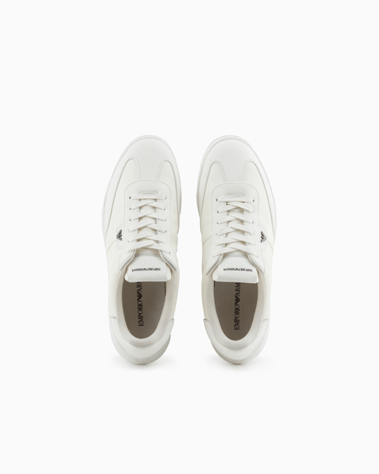 Emporio Armani Emporıo Armani Erkek Bağcıklı Bağlama Yuvarlak Burun Deri Rahat Taban Beyaz Sneaker EM003062 AF18210-U0011