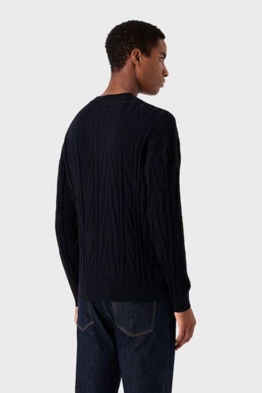 Emporio Armani Emporıo Armani Erkek Basic Uzun Kollu Logo Nakışlı F919 Kazak 6R1MX4 1MFVZ-F919