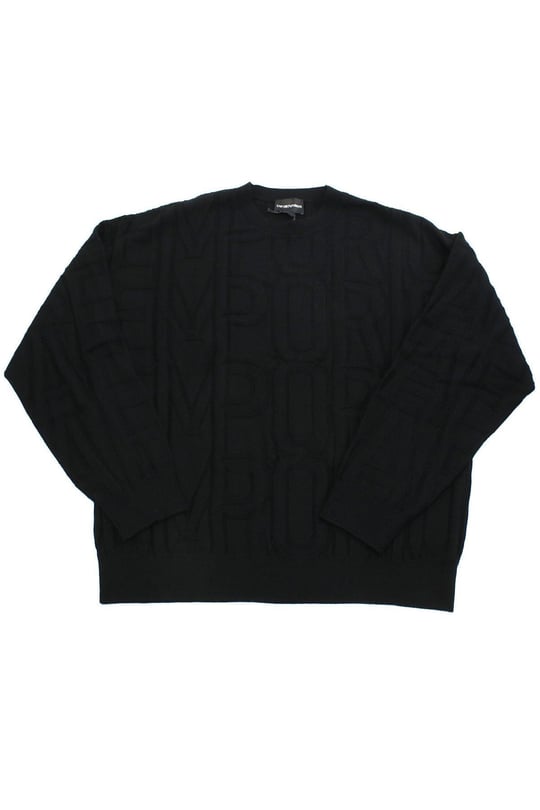 Emporio Armani Emporıo Armani Erkek Basic Uzun Kollu Logo Nakışlı Siyah1 Kazak 6R1MX4 1MFVZ-F016