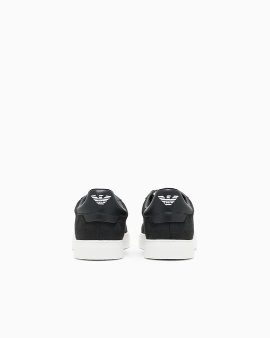 EMPORIO ARMANI Emporıo Armani Erkek Bağlamalı Orta Kalın Taban Deri Siyah Sneaker EM003843 AF20003-MC012