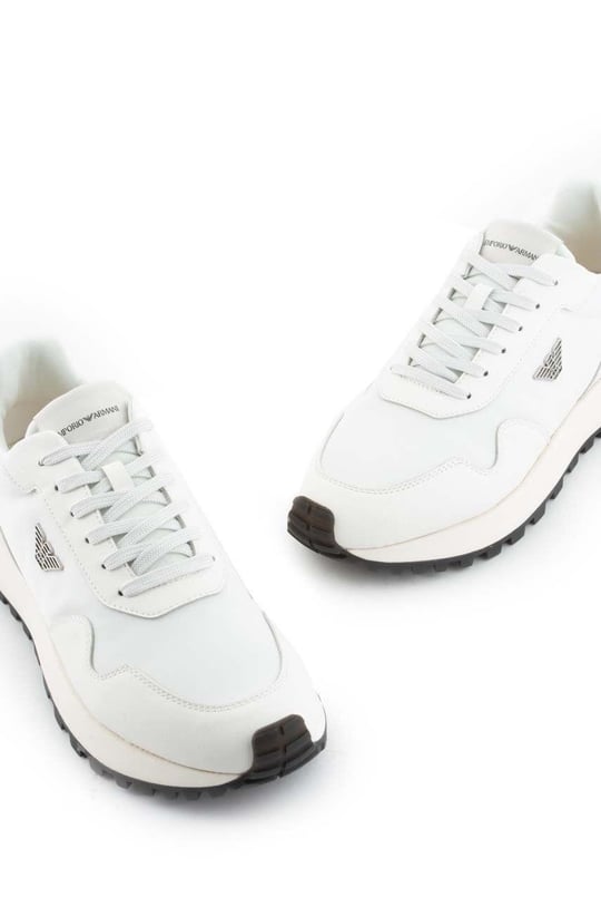 Emporio Armani Emporıo Armani Erkek Bağcıklı Marka Logolu Spor Stil Beyaz Sneaker X4X630 XN877-M801