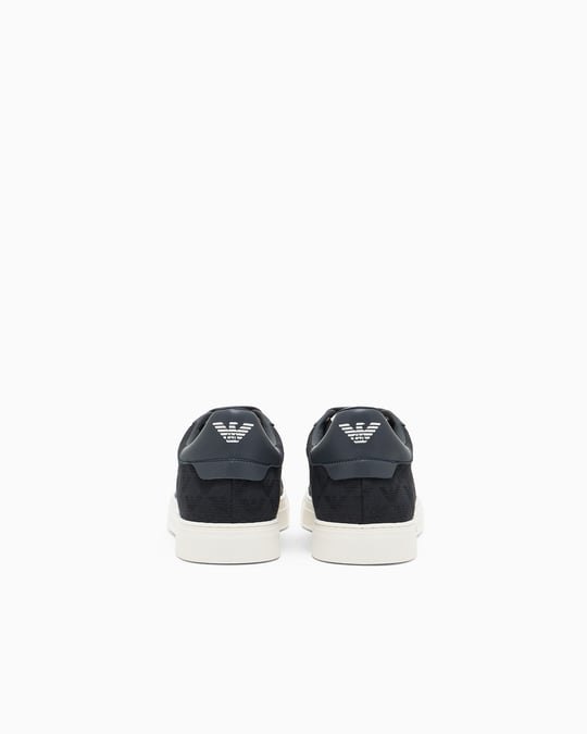 EMPORIO ARMANI Emporıo Armani Erkek Bağlamalı Orta Kalın Taban Deri Lacivert Sneaker EM003843 AF20003-MB007