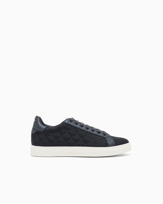 EMPORIO ARMANI Emporıo Armani Erkek Bağlamalı Orta Kalın Taban Deri Lacivert Sneaker EM003843 AF20003-MB007