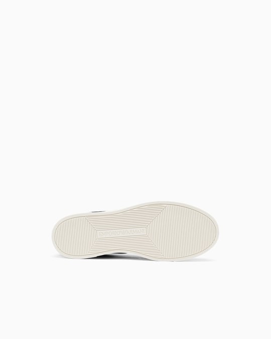 EMPORIO ARMANI Emporıo Armani Erkek Bağlamalı Orta Kalın Taban Deri Lacivert Sneaker EM003843 AF20003-MB007