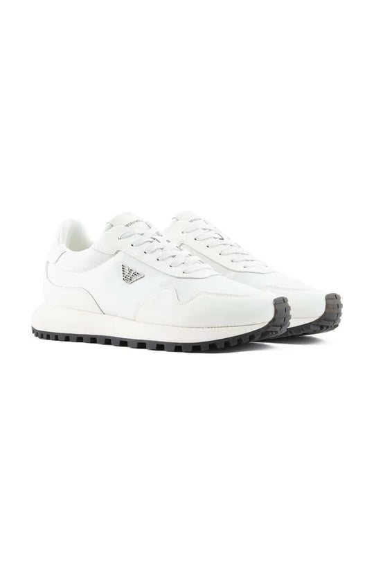 Emporio Armani Emporıo Armani Erkek Bağcıklı Marka Logolu Spor Stil Beyaz Sneaker X4X630 XN877-M801