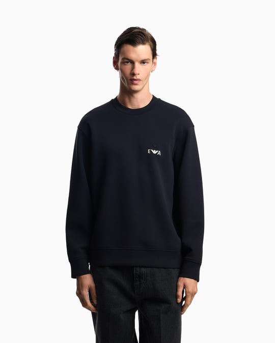 Emporio Armani Emporıo Armani Erkek Bisiklet Yaka Uzun Kol Pamuklu Regular Fit Lacivert Sweatshirt EM002919 AF10013-UB118