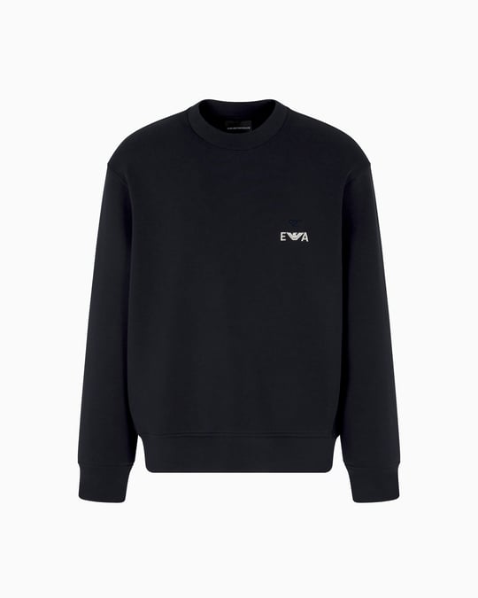 Emporio Armani Emporıo Armani Erkek Bisiklet Yaka Uzun Kol Pamuklu Regular Fit Lacivert Sweatshirt EM002919 AF10013-UB118