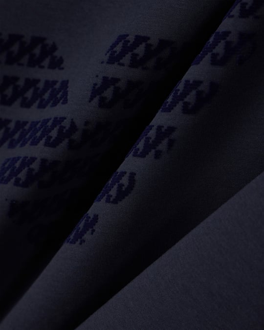 Emporio Armani Emporıo Armani Erkek Büyük Kadife Logo Detaylı Pamuklu Çift Jarse Kumaşlı Uzun Kollu Siyah1 Sweatshirt EM006841 AF10013-MB845