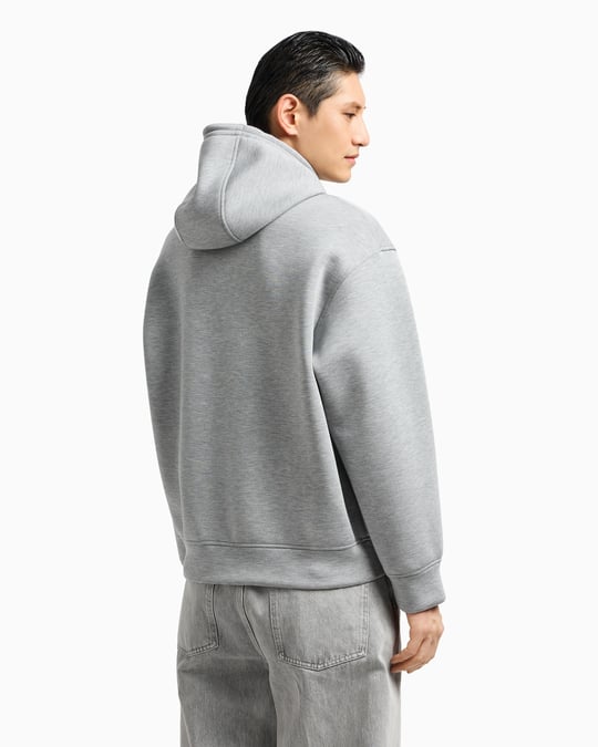 Emporio Armani Emporıo Armani Erkek Çift Bağcıklı Kapüşonlu Rahat %100 Pamuklu Jarse Kumaş Gri Sweatshirt EM002882 AF18339-M0195
