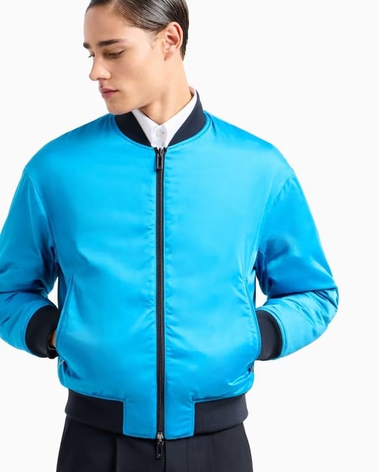 Emporio Armani Emporıo Armani Erkek Çift Taraflı Dik Yaka Arkası Marka Logolu Uzun Kollu Lacivert Mont 6D1B71 1NUAZ-0920