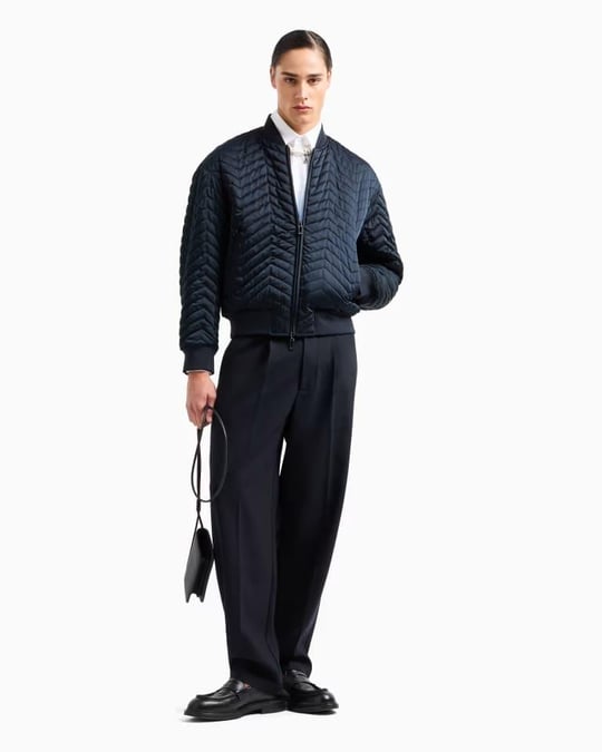 Emporio Armani Emporıo Armani Erkek Çift Taraflı Dik Yaka Arkası Marka Logolu Uzun Kollu Lacivert Mont 6D1B71 1NUAZ-0920