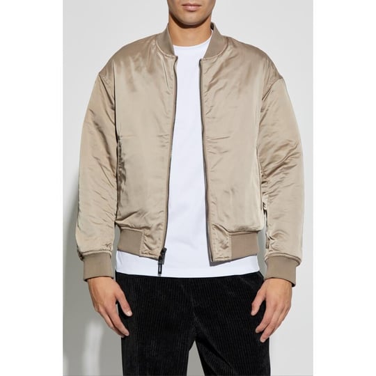 Emporio Armani Emporıo Armani Erkek Çift Taraflı Dik Yaka Arkası Marka Logolu Uzun Kollu Bej Mont 6D1B71 1NUAZ-0144