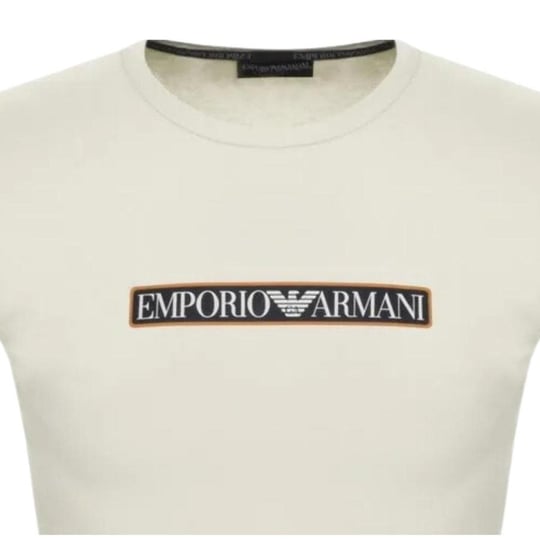 Emporio Armani Emporıo Armani Erkek Dokuma Bisiklet Yaka Kısa Kollu Günlük Bej T-Shirt 111035 3F517-12311