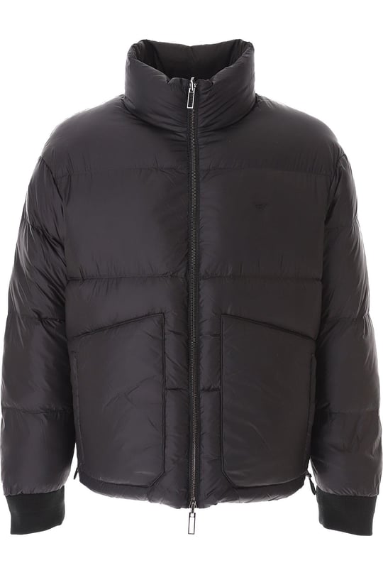 Emporio Armani Emporıo Armani Erkek Dokuma Kumaş Dik Yaka Fermuarlı Siyah Mont 6R1B65 1NVSZ-F091