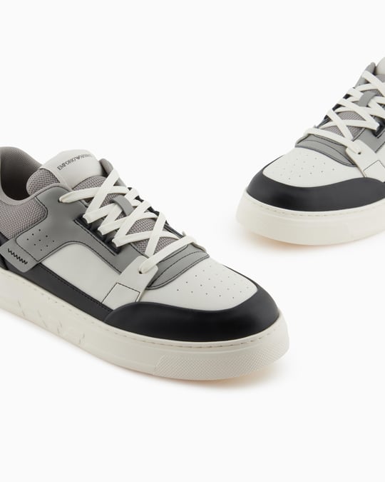 EMPORIO ARMANI Emporıo Armani Erkek Düz Taban Kırmızı İşaret Ve Kalp Desenli Siyah Sneaker X4X688 XR333-U566