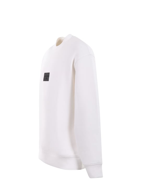 Emporio Armani Emporıo Armani Erkek Fermuarlı ve Kabartmalı Kartal Logolu Regular Fit Kapüşonlu Beyaz Sweatshirt EM001045 AF100131-U0003