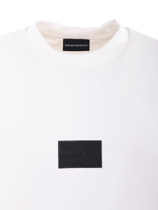 Emporio Armani Emporıo Armani Erkek Fermuarlı ve Kabartmalı Kartal Logolu Regular Fit Kapüşonlu Beyaz Sweatshirt EM001045 AF100131-U0003