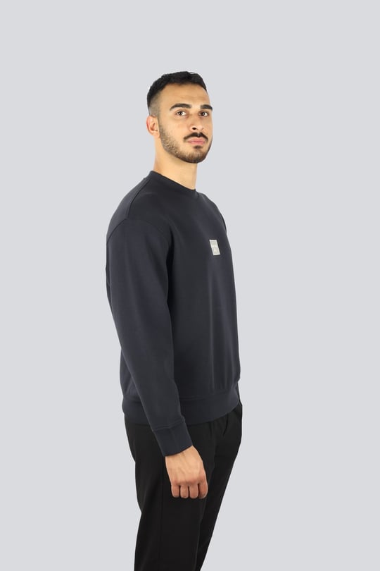 Emporio Armani Emporıo Armani Erkek Fermuarlı ve Kabartmalı Kartal Logolu Regular Fit Kapüşonlu Lacivert Sweatshirt EM001045 AF100131-UB118