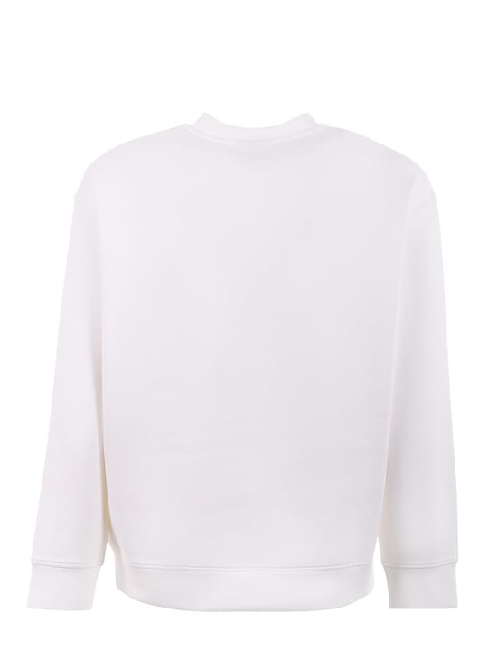 Emporio Armani Emporıo Armani Erkek Fermuarlı ve Kabartmalı Kartal Logolu Regular Fit Kapüşonlu Beyaz Sweatshirt EM001045 AF100131-U0003